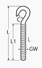 HOOK SCREW WITH RIGHT THREAD — 8435406 MTECH