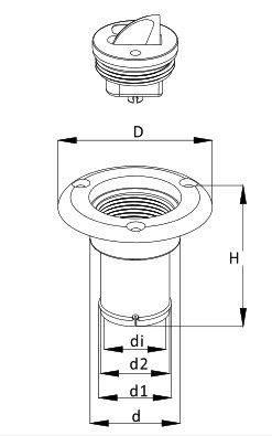 WATER DECK FILTER CAP BLACK — SFCW201