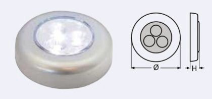 WIRELESS LED LIGHT PLASTIC 70MM — 814191370 MTECH