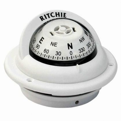 COMPASS FOR POWERBOATS UP TO 20`, WHITE — RITTR-35W