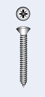 CROSS RECESSED TAPPING SCREW, RAISED COUNTERSUNK HEAD - 5.5x32 mm — 7983455 32 MTECH