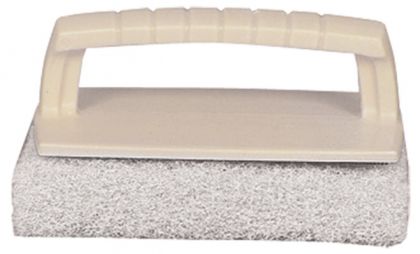 SCRUB PAD WITH HANDLE (FINE) WHITE) — 40129 STA