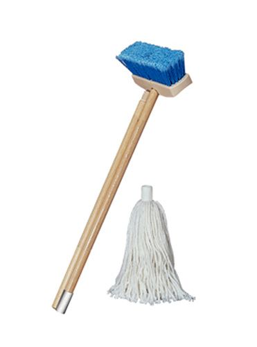 MARINE DECK BRUSH AND MOP KIT W/2-PIECE WOODEN — 40096 STA