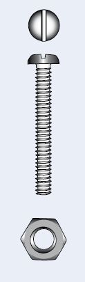 SLOTTED CHEESE HEAD SCREW WITH NUT - M6x40 mm — 9008446 40 MTECH