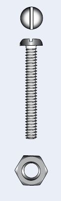 SLOTTED CHEESE HEAD SCREW WITH NUT - M8x60 mm — 9008448 60 MTECH