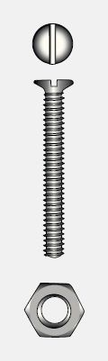 SLOTTED CHEESE HEAD SCREW WITH NUT - 3x16 mm — 9096343 16 MTECH