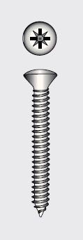 CROSS RECESSED TAPPING SCREW, RAISED COUNTERSUNK HEAD - 2.9x16 mm — 97983429 16 MTECH