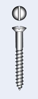 SLOTTED RAISED COUNTERSUNK HEAD WOOD SCREW - 2.5x12 mm — 90095425 12 MTECH