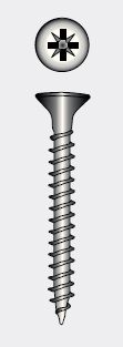 COUNTERSUNK HEAD CROSS RECESSED CHIPBOARD SCREW (POZIDRIVE) - 3.0x30 mm — 91005430 30 MTECH