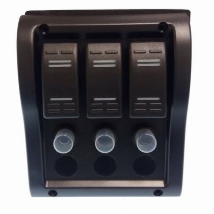WATERPROOF SWITCH PANEL 3 switches, RESETTABLE AUTOMATIC BREAKER — GS11176
