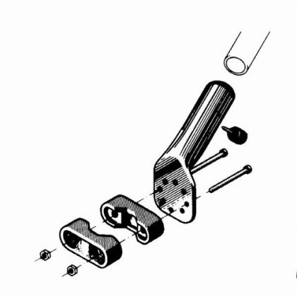 MAST SUPPORT WITH CLAMP SOCKET TO BE MOUNTED ON STANCHION OR PUSHPIT — N2122020 TREM