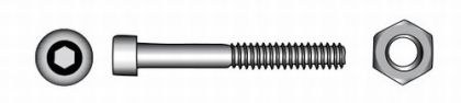 БОЛТ ШЕСТОГРАМ С ГАЙКА DIN912•ISO4762 - 6x50 mm, A4 - 4 бр. — 9091246 50 MTECH