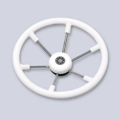 STEERING WHEEL WITH 6 SPOKES, POLYURETHANE GRIP, WHITE — V.AB34 MAVIMARE