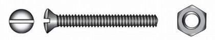 SLOTTED RAISED COUNTERSUNK HEAD SCREW WITH NUT - 8x60 mm — 9096448 60 MTECH