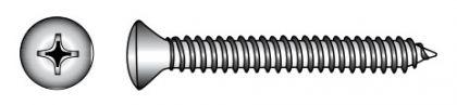 CROSS RECESSED TAPPING SCREW, RAISED COUNTERSUNK HEAD — 79834035 16 MTECH