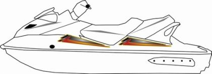 SEADOO DECALS 02-09 GTX/RXT - RED, GRAY, YELLOW — 135BT111A-RED SBT