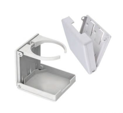 DRINK HOLDER, PLASTIC FRONT OPENING WHITE — GS41470