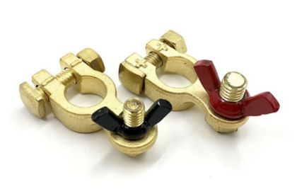 PAIR OF BRONZE TERMINALS FOR BATTERIES — L0670414 TREM