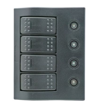 COMPACT SWITCH PANEL WITH RESETTABLE AUTOMATIC CIRCUIT BREAKER AND LED IP66. 4 SWITCHES — L0660004 TREM