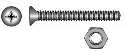 БОЛТ КОНУСНА ГЛАВА С ГАЙКА DIN965 - 8x70 mm,+DIN934 M8 A4 - 2 бр. — 9096548 70 MTECH