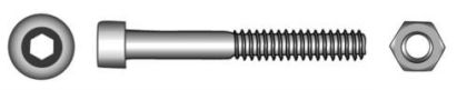 БОЛТ ШЕСТОГРАМ С ГАЙКА DIN912•ISO4762 - 8x60 mm, A4 - 2 бр. — 9091248 60 MTECH