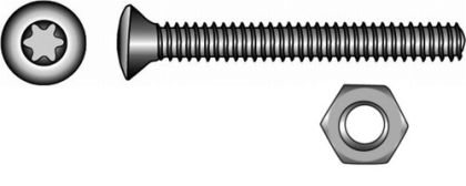 БОЛТ КОНУСНА ГЛАВА С ГАЙКА ISO 14584 4x20 mm + DIN 934 M4 A4 - 6 бр. — 91458444 20 MTECH