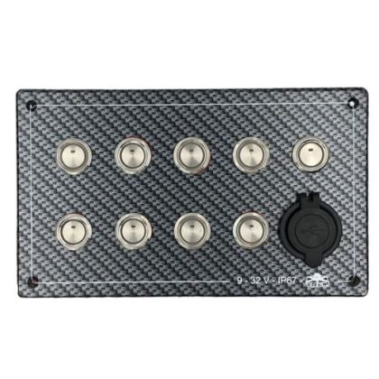 HORIZONTAL POWER PANEL WITH PRE-WIRED CAP AND DUAL USB — L0680008 TREM