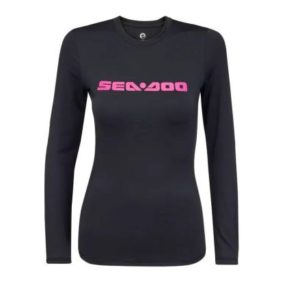 LONG SLEEVE RASHGUARD SIGNATURE LADIES BLACK — 4544650490 BRP
