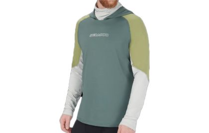 HOODED LONG SLEEVE RASHGUARD MEN GREEN — 4546591224 BRP