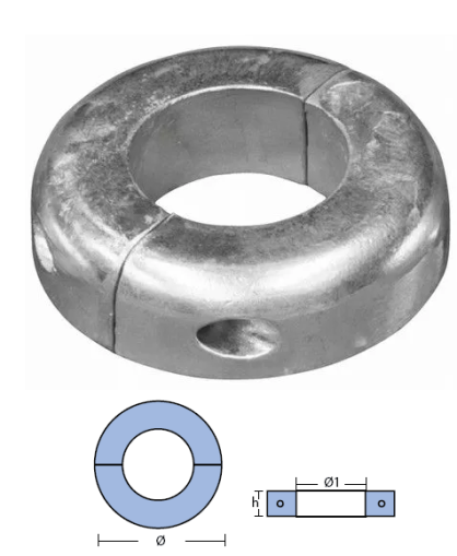 SHAFT COLLAR 55 mm, ZINC — 00561 TECNOSEAL