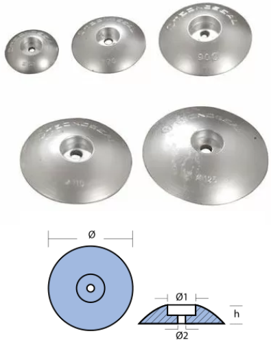 ЦИНКОВ АНОД ЗА ПЕРО НА РУЛЯ - 90 mm — 00102 TSEAL