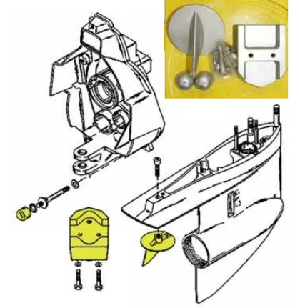 KIT ALUMINUM ANODES MERCURY ALPHA ONE GEN 1 — KIT ALPHA ONE GEN1AL TSEAL