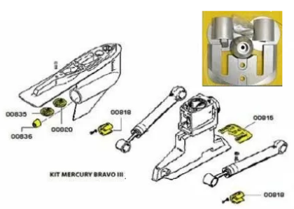 КОМПЛЕКТ ЦИНКОВИ АНОДИ MERCURY BRAVO III — KIT BRAVOIII-04 TSEAL