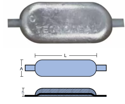 OVALE OF ALUMINUM W/ INSERT HULL — 00305AL TSEAL