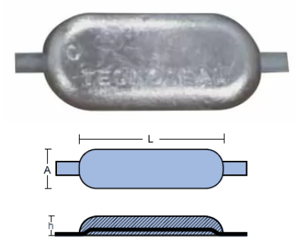 ANODES OF ALUMINUM KG. 1 — 00303AL TSEAL