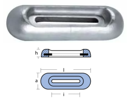 ANODE AL TYPE FAIRLINE 200x65x40 INSERT SLOTTED 110 — 00269EAL TSEAL