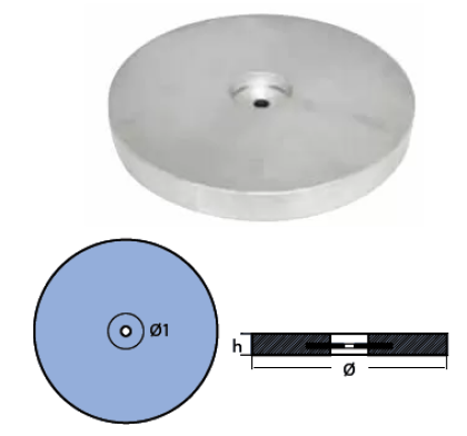 ANODES FOR STERN - ф230 - H 25 — 00156AL TSEAL