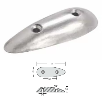 ЦИНКОВ АНОД 115x45 mm — 00201 TSEAL