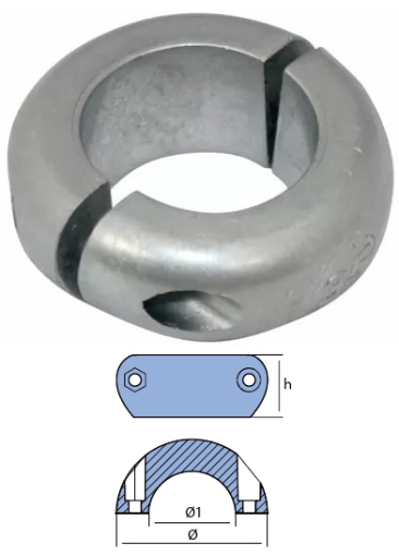 АЛУМИНИЕВ АНОД ЗА ВАЛ - 31.8 mm (1-1/4“) — 00556AL TSEAL