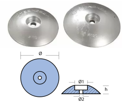 АЛУМИНИЕВ АНОД ЗА ПЕРО НА РУЛЯ 225 mm — 00107AL TSEAL