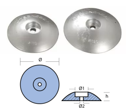 RUDDERS DIA 50 HEAVY TYPE ALUMINUM — 00100PAL TSEAL