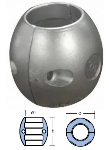 ЦИНКОВ АНОД ЗА ВАЛ ф38mm — 00510 TSEAL