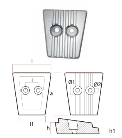 ALUMINUM ANODE VOLVO PENTA — 00737AL TSEAL