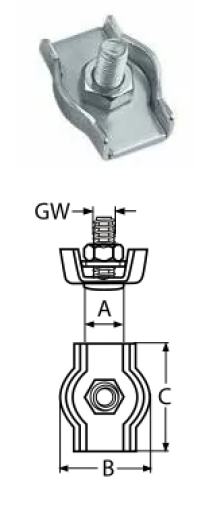 СКОБА ЗА СТОМАНЕНО ВЪЖЕ 5mm — 8304405 MTECH