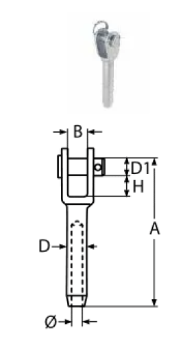ESS FORK TERMINAL A4 3MM — 844743 MTECH