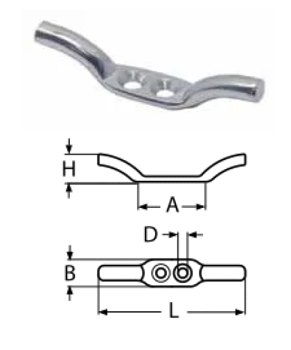 FLAG POLE CLEAT A2 80MM — 8367280 MTECH