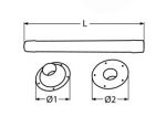 TABLE LEG WITH BASES ALU ANODIZED SILVER — 8146490700 MTECH