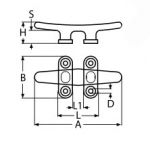 LOW FLAT CLEAT A4 125MM — 82184125 MTECH