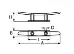 LOW FLAT CLEAT A4 250MM — 82214250 MTECH