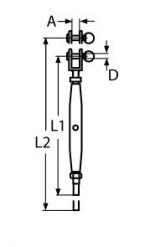 TURNBUCKLE, FORK AND TERMINAL A4 M5/2.5MM — 8275405/25 MTECH